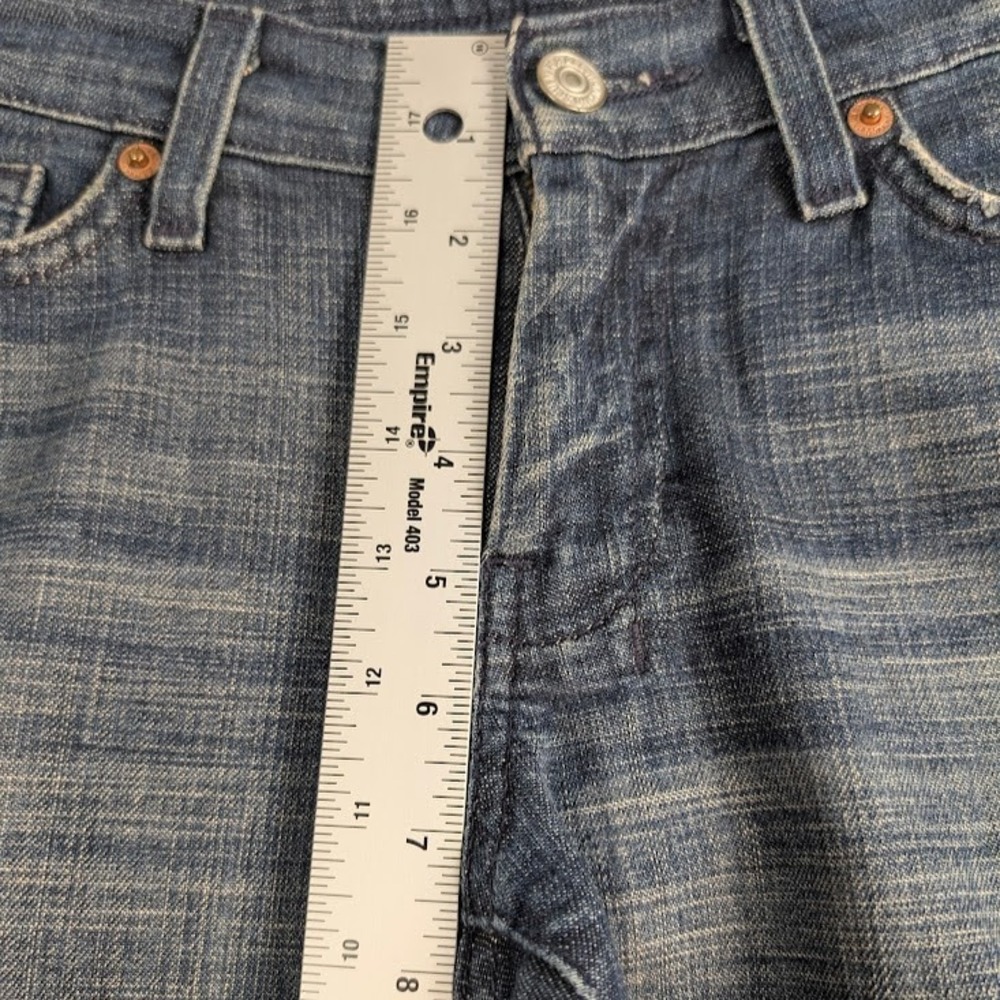 7 For All Mankind Dojo Flare Jeans Womens 27 (Fits 30x30) Low Rise Wide Leg Y2K - Picture 6 of 11